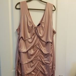 Champagne colored scalloped front dress